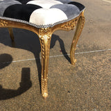 Hollywood Regency Rococo Gilded Harlequin Bench - FREE SHIPPING!