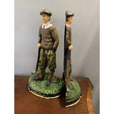 Oversized Metal Classic Golfer Bookends - A Pair