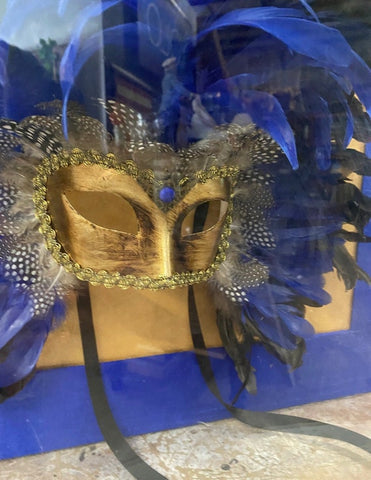 Mardi Gras Mask in Lucite Box – Fig House Vintage