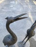 Pair of Large Metal Standing Birds