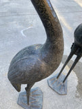 Pair of Large Metal Standing Birds