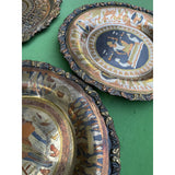 Vintage Egyptian Metal Plates - Set of 3