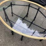 1970s Hollywood Regency Brass Bamboo Table