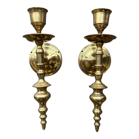 1970s Neoclassical Brass Sconces - a Pair - FREE SHIPPING!