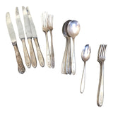 1970s Silver Flatware Set With Monogramed 'H'