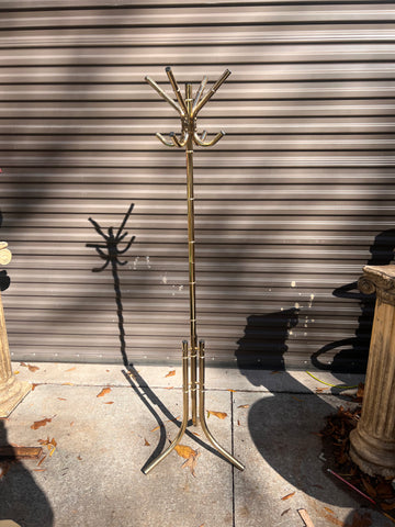 Mid century brass bamboo coat rack