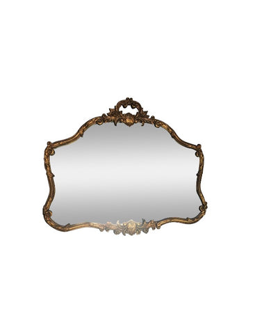 French Rococo Gilded Wood Acanthus Mirror