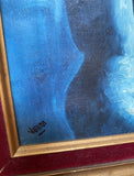 Beautiful Nude in Blue Hues Oil on Canvas