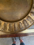 Antique Brass Decorative Plate With Pineapple Details