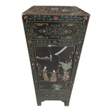 Greek Key Asian Side Table With Secret Compartments