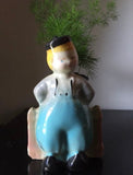 Ceramic Blonde Boy Petite Windowsill Planter