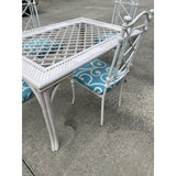 White Bamboo Dining Table & 4 Chairs