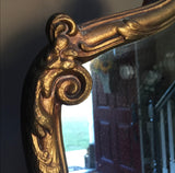 French Rococo Gilded Wood Acanthus Mirror