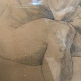 1970s Figurative Nude Pencil Sketch, Framed