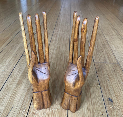 Handcarved Wooden Hands (Left and Right) - a Pair