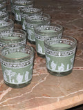 Grecian Plato & Aristotle green rock set of 36 drink ware