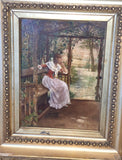Late 19th Century Genre Scene Oil Painting on Canvas Signed W Menzler, Framed