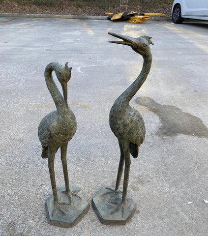 Small Bronze Pair of Standing Birds