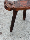 Antique wood and leather birthing chair