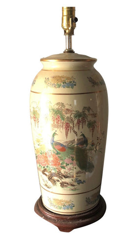 Asian Chinoiserie Ceramic Lamp