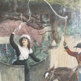 1970s Equestrian Huntsman Scene Print, Framed