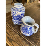 1970s Blue and White Vase and Pitcher - Set of 2