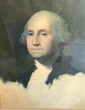 1940s Painting of George Washington With Frame- Pastel
