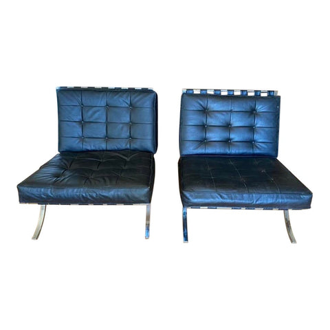 1960s Vintage Selig Black Chairs - a Pair
