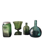 Mixed Green Glass Vases - Set of 4