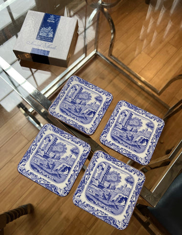 Spode Set of Four Blue and White Italian Coasters