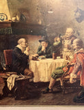 Antique Original Print of Men at the Table