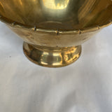 1970s Brass Bowl & Silkscreen Decor Set- 2 Pieces