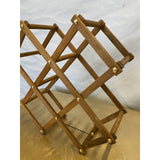 1970s Petite Mid-Century Modern Wooden Folding Wine Rack