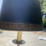 1970s Brass Lamp With Greek Key Design Shade