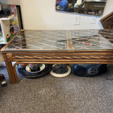 1970s Bamboo Woven Cocktail Table**