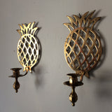 1970s Brass Pineapple Sconces - A Pair