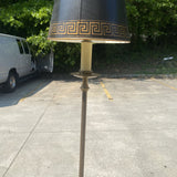1970s Brass Lamp With Greek Key Design Shade