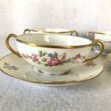 1970s Limoges French Bouillon Bowl & Saucers