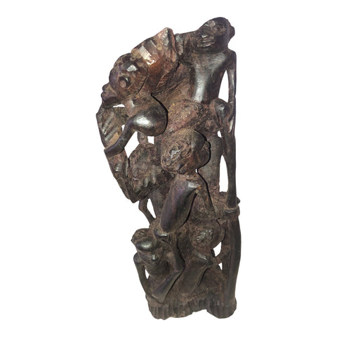 Late 20th Century Figurative Wooden Hand Carved African Sculpture