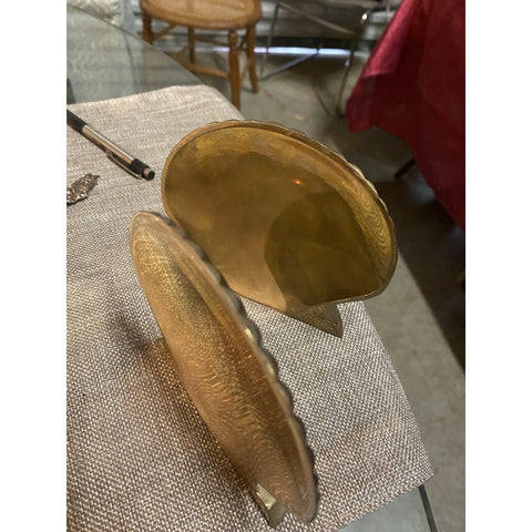 1970s Brass Seashell Bookends - a Pair – Fig House Vintage