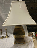 1970s Brass Lamp With Floral Details