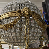 1970s Montgolfier Crystal and Brass Hot Air Balloon Chandelier