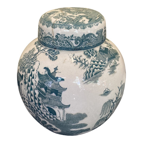 Asian Blue and White Ming Jar