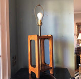 Mid Century Geometric Wooden Lamp