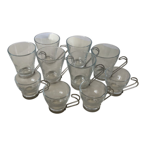 Collection of Italian Coffee Cups w Removable Handles - Set of 10