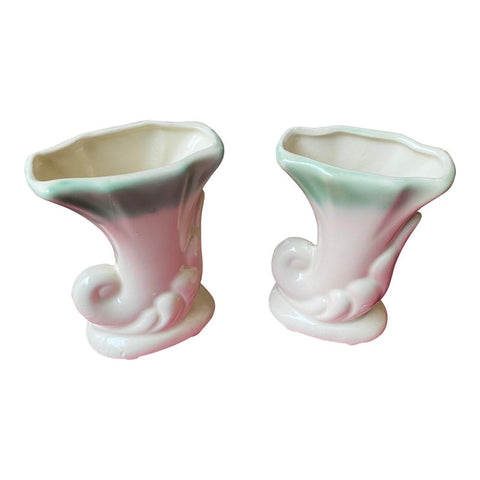 Vintage 1970s Porcelain Vases - a Pair