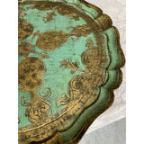 1970s Florentine Large Green Serving Tray