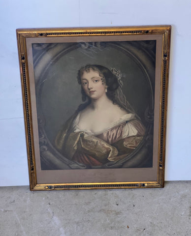 Antique Aquatint of La Belle Hamilton From the Original Painting by Sir Peter Lely