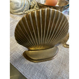 1970s Brass Seashell Bookends - a Pair