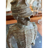 1970s Military Soldier Bronze Sculpture on Stand